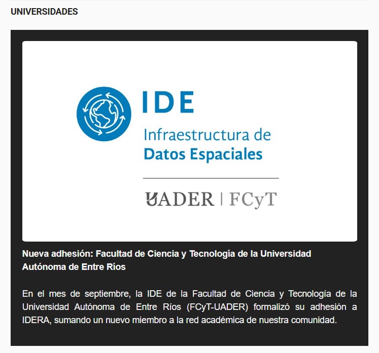 Adhesion IDE-FCyT a IDERA